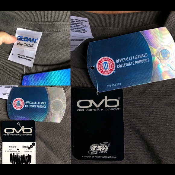 NEW Old Varsity Minnesota Tee Shirt Golden Gophers College Logo Large Gray Men’s - Picture 3 of 12